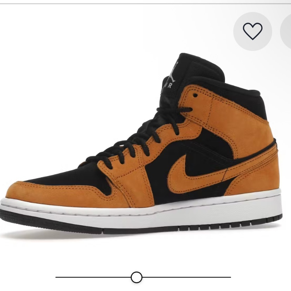 Jordan 1 Mid Black and Ochre Sneakers - Picture 3 of 6